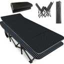 ATORPOK Oversized Camping Cot for Adults with Cushion Comfortable, Extra Wide 31.5'' Folding Bed for Sleeping, Lightweight Folding Bed with Carry Bag Supports 500 lbs