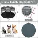 Dog Cat Playpen Indoor Outdoor for Puppy Pet Dogs Cat Recovery After Surgery, Dog Tent Crates Cage Indoor/Outdoor, Portable Pop Up Kennel with Carrying Case for Travel (Dark Grey with Pad, Medium)
