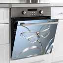 Dishwasher Magnetic Cover 25.59x23.03in Silver Butterfly Appliance Magnet Panel, Removable Waterproof Kitchen Dishwasher Decor for Refrigerator Metal Surface, 23.03x25.59in