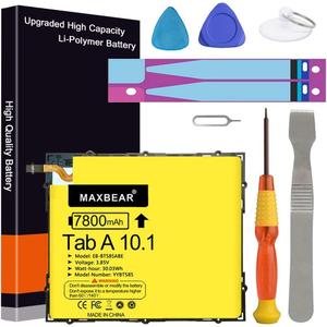 MAXBEAR 7800mAh 3.85V EB-BT585ABE Tablet Replacement Battery for Samsung Galaxy Tab A 10.1 2016 SM-T580(WiFi) SM-T585(3G 4G LTE &WiFi) SM-P580(WiFi) SM-P585 SM-T585C SM-T587 with Repair Tool Kit