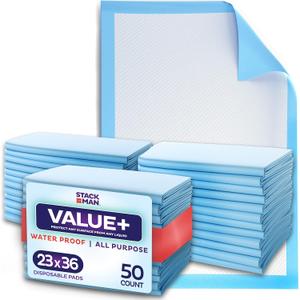 2PACK (100PCS) Chucks Pads Disposable Underpads 23x36 Incontinence Chux Pads Absorbent Fluff Protective Bed Pads, Pee Pads for Babies, Kids, Adults & Elderly | Puppy Pads Large for Training Leak Proof