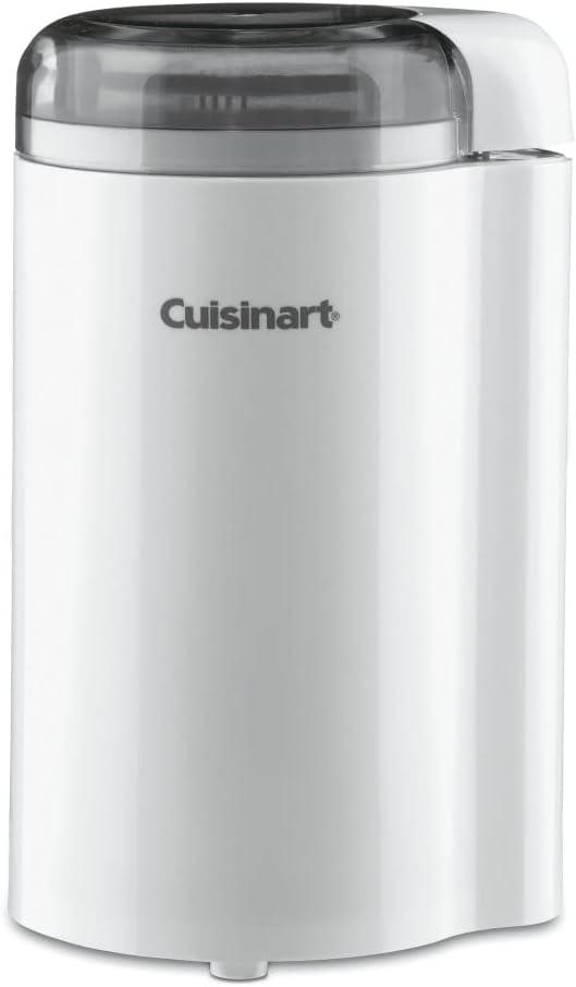 Cuisinart Coffee Grinder, One Touch Control Coffee Bean Grinder with Stainless Steel Bowl and Blades, 2.5 oz/70g Capacity Enough for 12 Cups, On/Off Switch with Safety Interlock, DCG-20N, White
