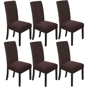 NORTHERN BROTHERS Dining Chair Covers-Stretchable Dining Room Chair Covers Set of 6 Parsons Chair Slipcover, Chocolate
