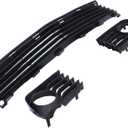 ApplianPar Front Lower Bumper Grille Grill and Left Right Side Fog Light Bezels Cover Kit for Toyota Prius 2004-2009