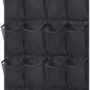 MISSLO Over The Door Shoe Rack for Door with 24 Large Mesh Pockets Size 13 Fitted Hanging Shoe Organizer Sturdy Closet Shoe Storage Holder, Black