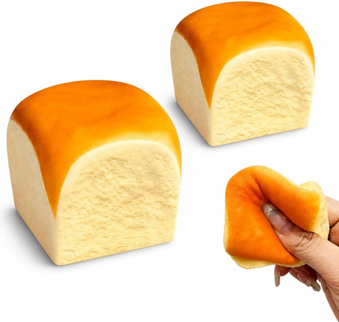Squeeze Bread Toy，Slow Rising Squishy，Squishy Dumpling Stress Balls，PU Materia Fidget Toy for Office or Party Favor (2PCS)