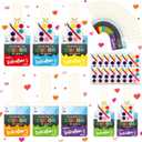 Noveread 24 Set Valentine's Day Gifts Watercolor Paint Sets with Cards Heart Shaped Watercolor Paint Sets for Valentines Party Favors Exchanges Gift (Fresh Style)