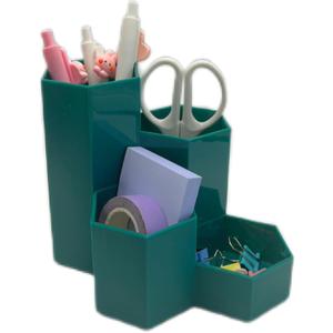 Pencil Organizer Pen Holder for Desk Pens Cup Small Desk Organizer Cute Pen Holder for Office,School and Home (Teal, L-Shape)