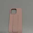 LAUDTEC Silicone Kickstand Case Compatible with iPhone 14 Pro Max, Vertical and Horizontal Stand Hand Strap Metal Kickstand Cover, Flexible Soft Liquid Silicone Stand Case for iPhone 14 Pro Max (Pink)