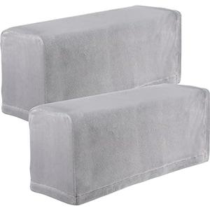 SENTOP 6pcs Sofa Armrest Protector, Removable Washable Chair Arm Protectors Elastic Home Office Recliner Couch Loveseat Protective Cloth (Gray)