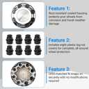 4PCS Wheel Center Hub Caps w/Lug Nut Covers for Chevy Avalanche Silverado Suburban Tahoe, for GMC Sierra Yukon 1500 2500 HD Classic 16 Inch Van Truck Rim Hubcaps # 15039488 909002