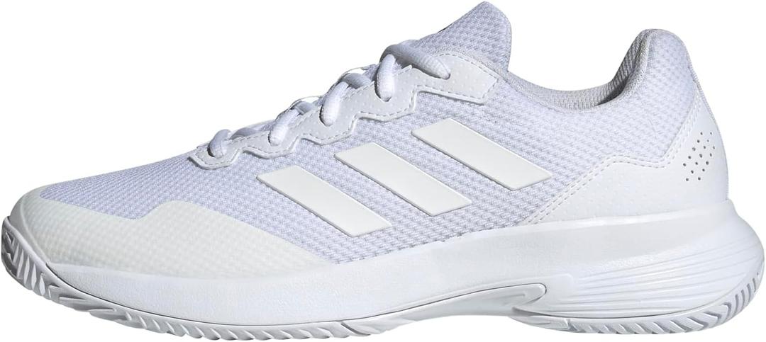 adidas Men's Gamecourt 2 Tennis Shoes (10, White/White/Matte Silver)