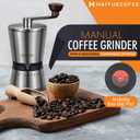 Manual Coffee Grinder with 8 Adjustable Coarseness Settings, Hand Crank Coffee Mill with Ceramic Burr for Espresso Beans, French Press, Pour Over, Drip Coffee Rustproof, Non-Dulling