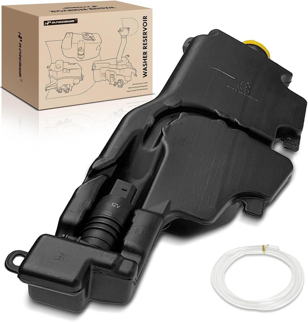 A-Premium Windshield Washer Reservoir Compatible with Select Dodge & Ram Models - 1500 2500 3500 2011-2018, Ram 1500 2500, with Cap/Washer Pump/Hose/Fluid Level Sensor/Bracket