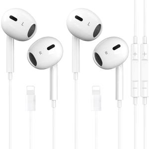 2 Packs-for iPhone Headphones Wired Earbuds/Earphones Nosie Reduction Built-in Microphone & Volume Control Headsets Compatible with iPhone 14/13/12/11/XR/XS/X/8/7/SE/Pro/Pro Max