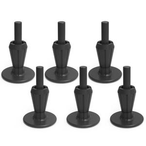 IRONDIY 6 Pcs Steel Stem Plastic Bed Frame Feet,Sturdy Bed Frame Legs for Replace Wheels,Black