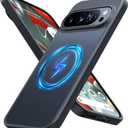 JAME for Google Pixel 9 Pro XL, [Compatible with Magsafe] Slim Fit Pixel 9 Pro XL Cover Translucent Matte with Protective Camera Bezel Anti-Slip, Black(MagSafe)