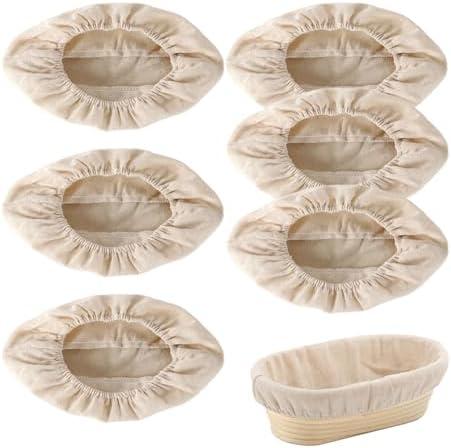 6 Pieces Oval Banneton Proofing Cloth liner, 10 inch Bread Proofing Basket Liner, Sourdough Baking Dough Basket Cloth Liner for Bakery Home Baking (Basket Not Included)(Oval)