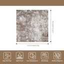 12x12 Square Living Room Rug – Modern Abstract Neutral Extra Large Washable Non-Slip Low-Pile Indoor Carpet for Bedroom, Dining Room, Playroom (Brown Beige,12x12)