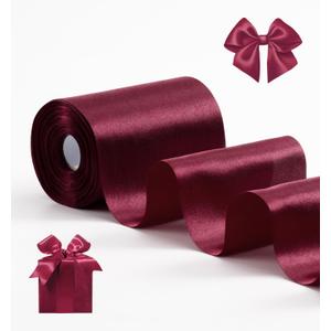 Red Satin Ribbon 4 Inch x 22 yd Wide Ribbon for Grand Opening Business Cuttings Ceremony Bow Christmas Festival Decor