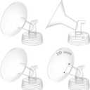 4PCS 20mm Breast Pump Flanges, Compatible with Spectra S1/S2/9Plus/Synergy Gold, Motif Luna, Wide-Mouth Bottle Fit, Breast Pump Accessories