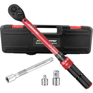 ATsafepro 3/8-Inch Drive Click Torque Wrench,Dual-Direction Adjustable,72-Tooth Dual Range Scales-5-50Ft-Lb/6.8-68Nm,Quick Release Ratchets