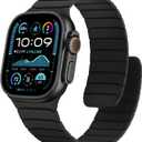 Magnetic Silicone Bands Compatible with Apple Watch 49mm 46mm 45mm 44mm 42mm, Sport Wristband for Men Women Compatible with iWatch Ultra3 2 1 SE Series 11 10 9 8 7 6 5 4 3, Black