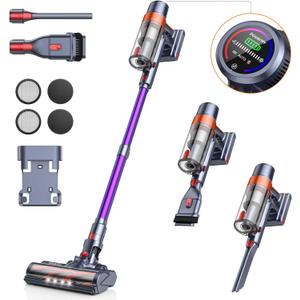 Cordless Vacuum Cleaner, 40KPA Stick Vacuum Cleaner 450W Powerful Vacuum Cleaners, Up to 55 Mins Runtime 1.5L Dust Cup Lightweight Vacuum Cleaners for Home Carpet Pet Hair Hard Floor