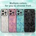 for iPhone 15 Pro Case with Finger Strap Holder, Cute Cool Butterfly Print Pattern Design for Women Men, Shockproof Anti Scratch Hand Kickstand Protective Cover, Green