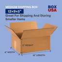 BOX USA 12 x 9 x 5 Corrugated Cardboard Boxes, Small 12"L x 9"W x 5"H, Pack of 25 | Shipping, Packaging, Moving, Storage Box for Home or Business, Strong Wholesale Bulk Boxes