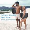 PoVwlty Rubber Beach Bag for Men & Women, Water-resistant Travel Tote Bag for the Beach Boat Pool