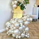 Double Stuffed Pearl Sand White Balloons Different Sizes 18 12 10 5 Inch, Pearl Sand White Balloon Arch, Double Pearl White Balloons Garland for Baby Shower, Birthday, Weddings(Pearl SandWhite)