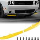 Front Bumper Lip Splitter Cover, for 2015-2023 Dodge Challenger, R/T GT SRT, 2PCS, Yellow