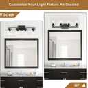 IZORRO Modern Bathroom Light Fixtures, 4 Light Black Vanity Lights, Bathroom Lighting Fixtures Over Mirror with Clear Glass for Living Room Cabinet Bedroom