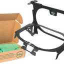 Hoop Metal Compost Bag Holder + 25 BioBags 3 Gallon, Clips to Kitchen Trash Can, Kitchen Cabinet Door, Replaces Countertop Compost Bin, Hanging Trash Can.