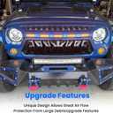 Grill Compatible with The Following Models:Jeep Wrangler 2007-2018 JK JKU Shark Grille Accessories Matte Black with 5 Amber Lights Including Unlimited Rubicon Sahara Sport