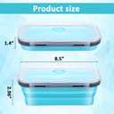4 Pack 40oz Collapsible Food Storage Containers Marinating Container with Lid Foldable Silicone Kitchen Bowls Microwave Freezer Dishwasher Safe, Blue