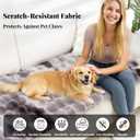 Pet Couch Cover Sofa Washable - Dog Couch Protector Covers Non-Slip Soft Fuzzy Plush Sofa Slipcovers, Pet Friendly Dog Mat for Furniture Couches, Car, Recliner, Gery, 27.6"x27.6"