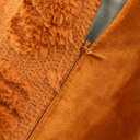 Pumpkin Fall Decorative Throw Pillow Covers 18"x18", Set of 2 Orange Soft Faux Fur Pillow Covers for Autumn Harvest, Fluffy Plush Accent Pillow Cases for Farmhouse Couch Cushion Covers