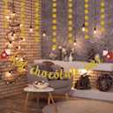 2 x Hot Chocolate Bar Banner Gold Glitter Hot Chocolate Bar Sign Christmas Decorations for Wintertime Holiday Christmas Party New Year Party Decorations