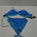 Women Two Piece Swimsuit Color Block Swimwear Halter String Triangle Bikini Sets XL