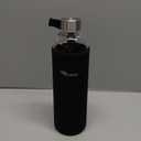 Ryaco Borosilicate Glass Water Bottle 33oz/1L/1000ml BPA-Free Leak Proof Ideal for School Home Office Travel Sport Yoga Gym Hot Cold Drinks with Portable Neoprene Carrying Sleeve and Sponge Brush (33.8 Ounces, Black)