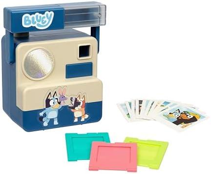 Bluey Chikit Chikit Pretend Camera, Role Play Toy Camera for Kids with 10 Photo Cards, 3 Pop-Out Film Cartridges, Toddler Toys Playset for Ages 3+