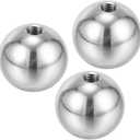PATIKIL M6x25mm Ball Nuts Knob, 3 Pack Female Thread 304 Stainless Steel Round Blind Hole Screw Cap Cover for Lighting Machinery DIY Decoration, Silver
