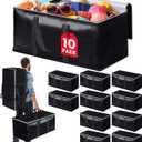 StoreHappily Heavy-Duty & Extra Capacity Moving Bags with Backpack Straps, Storage Totes with Double Zipper & Strong Handles, Packing Bags Alternative to Moving Boxes, Moving Supplies (10 Pack, Black)
