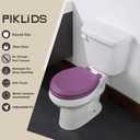 Toilet Seat, Slow Close, Soft Touch, Ultra-Smooth Matte Finish (No Orange-Peel Texture), Premium Moulded Wood, Quick Release, PIKLiDS (Purple, Round)