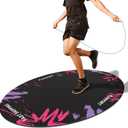 Cheete Jump Rope Mat Large Rubber Exercise Mat Indoor Outdoor Shock Absorbing Mat Non-Slip Oval Design for Floor & Rope Protection, Workout Mats for Home Gym Flooring
