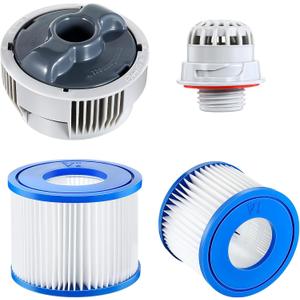 1 Pcs P05345 Chemical Chlorine Dispenser 1pcs P05346 Top Debris Screen Strainer 2pcs Vi Filter Cartridge Replacement Parts Compatible with Coleman/saluspa/Lay-z-spa for Hot Tub Spas Pool