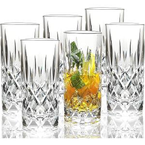 13.5 Oz Unbreakable Tritan Drinking Glasses Shatterproof Acrylic Glasses Drinkware BPA Free Hard Plastic Cups Reusable Kitchen Water Glasses Drinking Set of 6 (Clear)