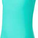 Yizuoding Girls Swimsuits for Girl One Piece Swimsuit Solid Color Girls' Swimwear Cute Girl Bathing Suit Quick Dry Beach Kids Swimsuit for Teens 14-16Y Green 005